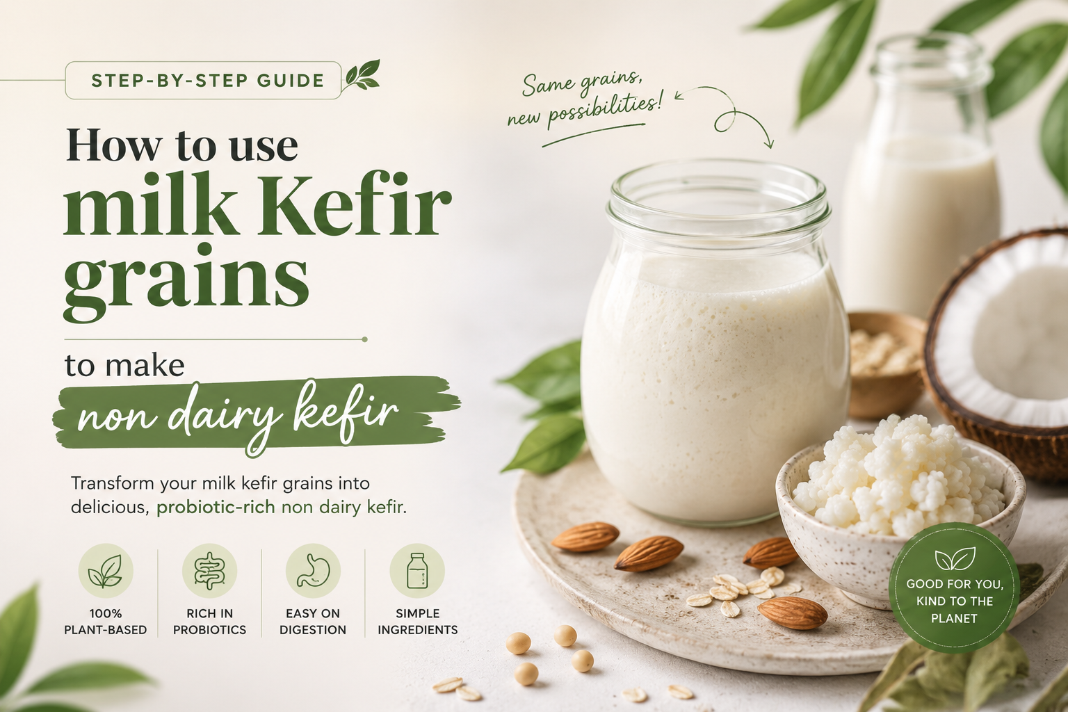 How to use milk Kefir grains to make non dairy kefir