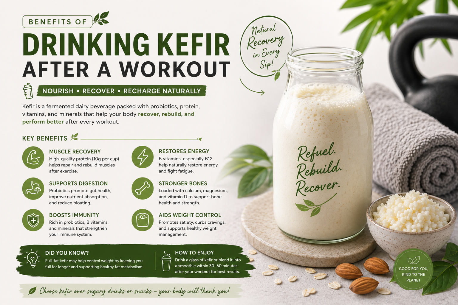 Benefits of Drinking Kefir After a Workout